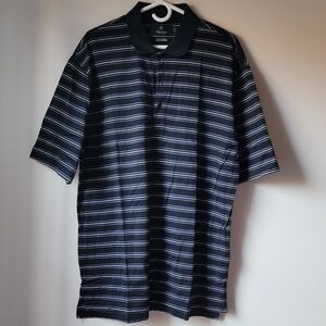 Classic Black and White Striped Polo Shirt